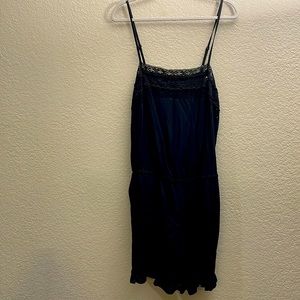Forever 21 Romper Black Lace Trim Adjustable Cami Straps And Ruffle Hem Size 1X